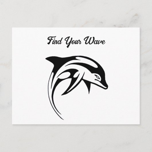 Carte Postale Dauphin Tribal Design Stylisé Art Océan Géométriqu (Devant)