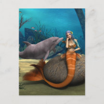 Dauphine sirène rêveuse Art de fantaisie sous-mari