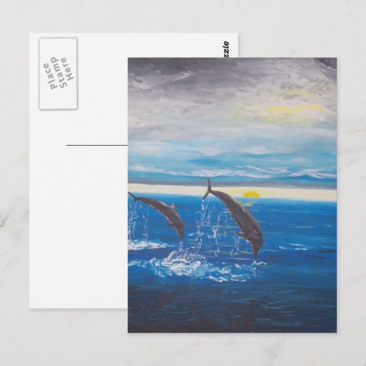 Carte Postale Dauphins (Devant / Derrière)