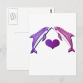 Carte postale Dauphins Embrassés (Devant / Derrière)