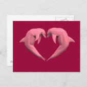 Carte Postale Dauphins roses (Devant / Derrière)