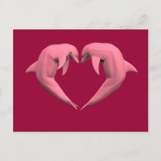 Carte Postale Dauphins roses