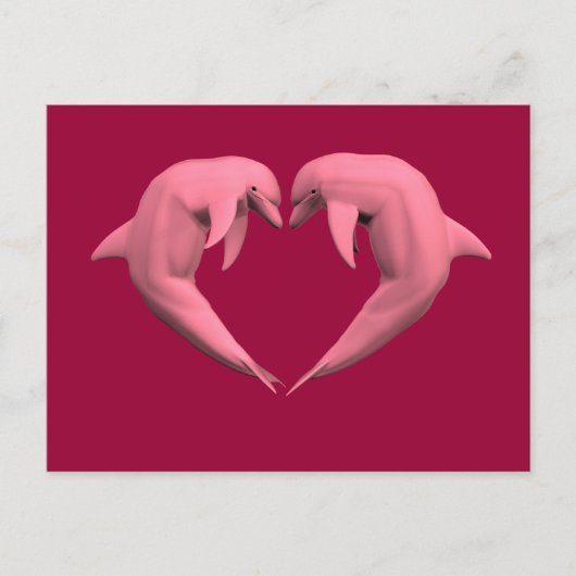 Carte Postale Dauphins roses (Devant)