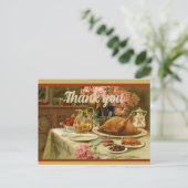 Carte Postale D'Automne Vintage Joyeux Thanksgiving Dinde Rustiq (Debout devant)