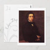 Carte postale d'autoportrait de Degas (Devant / Derrière)