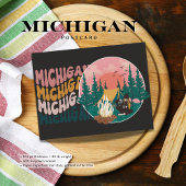 Carte postale d'aventure de camping dans le Michig
