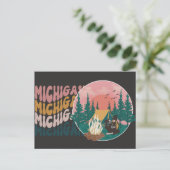 Carte postale d'aventure de camping dans le Michig (Debout devant)