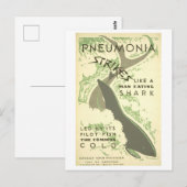 Carte postale d'avertissement de pneumonie (Devant / Derrière)