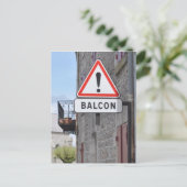 Carte postale d'avertissement du balcon (Debout devant)