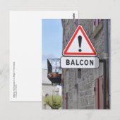 Carte postale d'avertissement du balcon (Devant / Derrière)