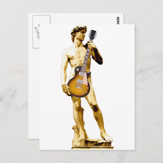 Carte Postale David avec la guitare (Devant / Derrière)