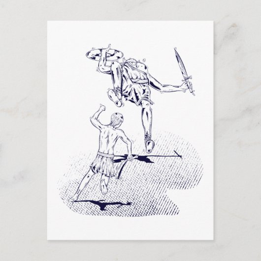 Carte Postale David et Goliath (Devant)