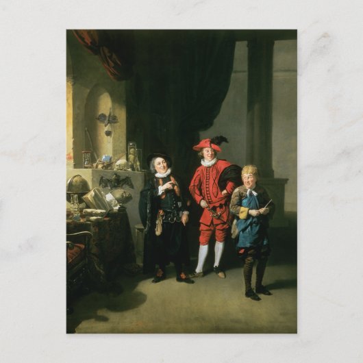 Carte Postale David Garrick avec William Burton et John (Devant)
