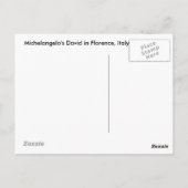 Carte Postale David Michelanglo (Dos)