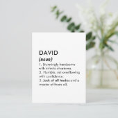 Carte Postale David name, Editable name, Custom name (Debout devant)