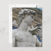 Carte Postale David Statue Michelangelo en Italie (Devant / Derrière)