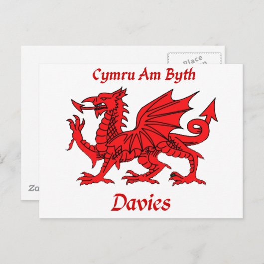 Carte Postale Davies Welsh Dragon (Devant / Derrière)