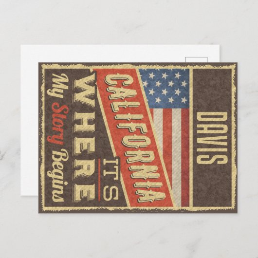 Carte Postale Davis California (Devant / Derrière)