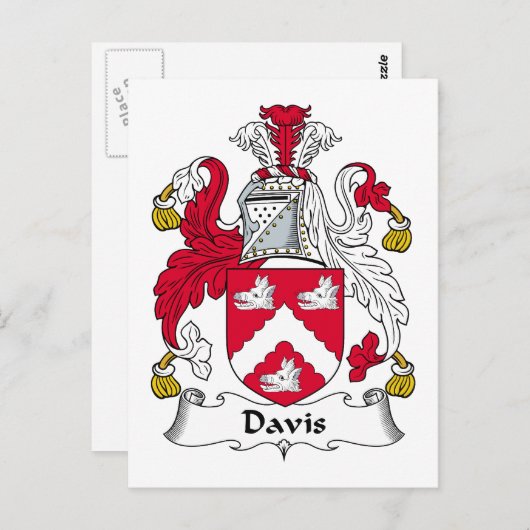 Carte Postale Davis Family Crest (Devant / Derrière)