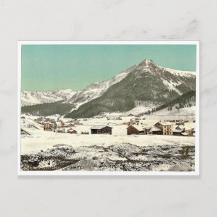 Carte Postale Davos, Dorfli et Seehorn, en hiver, Grisons, Swi