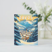 Carte Postale Davos Suisse Voyage Art Vintage (Debout devant)