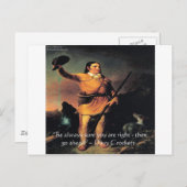 Carte Postale Davy Crocket "Go Ahead" Citation de sagesse (Devant / Derrière)