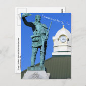 Carte Postale Davy Crockett Statue - Lawrenceburg, TN (Devant / Derrière)