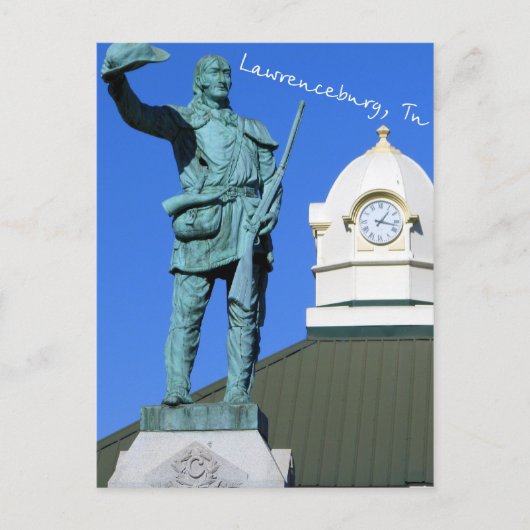 Carte Postale Davy Crockett Statue - Lawrenceburg, TN (Devant)