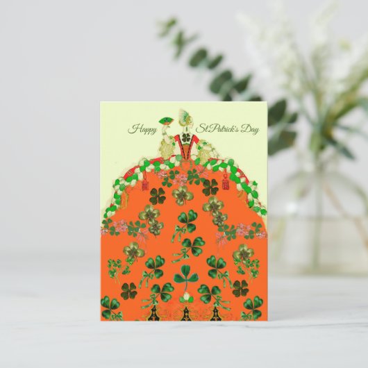 Carte Postale DAY ORANGE ET SHAMROCK St. Patricks (Debout devant)