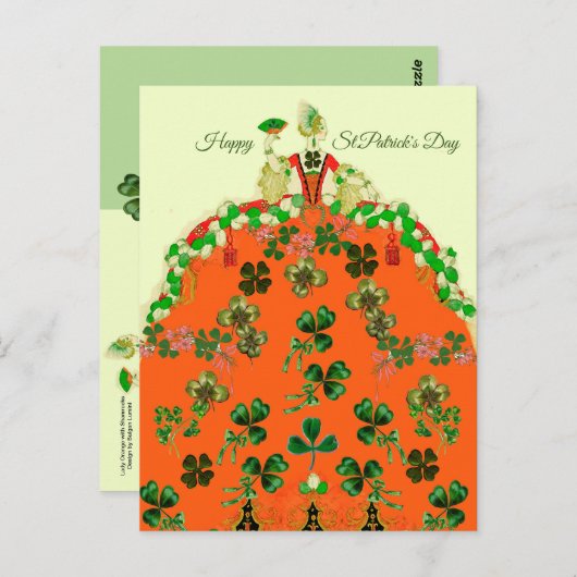 Carte Postale DAY ORANGE ET SHAMROCK St. Patricks (Devant / Derrière)