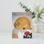 Carte Postale DAY With RED ROSE Joyeuse fête des mères (Debout devant)