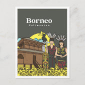 Carte Postale Dayak Borneo Kalimanta Indonesia Travel (Devant)