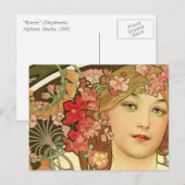 Carte Postale Daydream par Alphonse Mucha (Devant / Derrière)