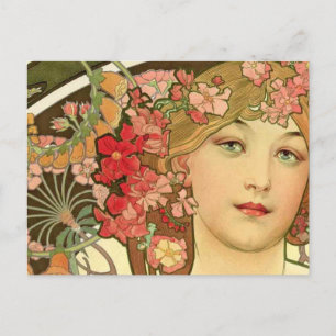 Carte Postale Daydream par Alphonse Mucha