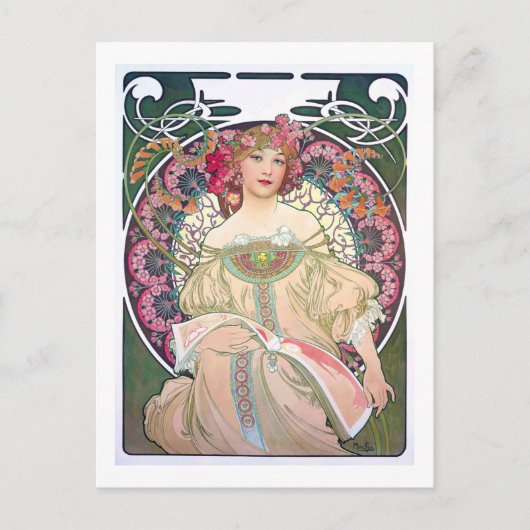 Carte Postale Daydream (printemps), Mucha (Devant)
