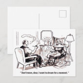 Carte Postale Daydreamer, relation homme et femme, Humour, (Devant / Derrière)