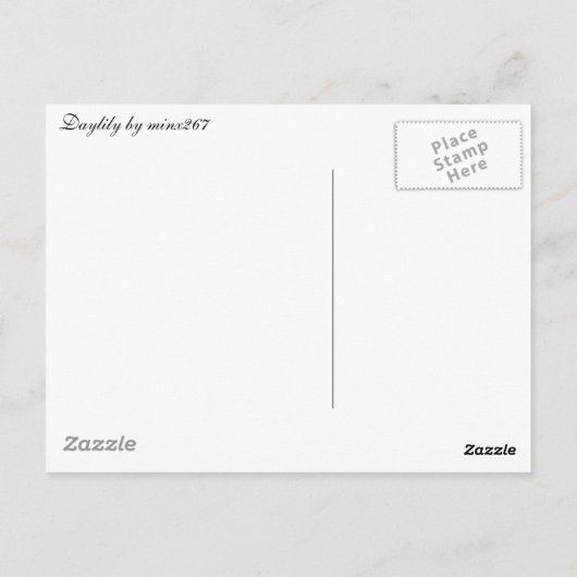 Carte Postale Daylily (Dos)