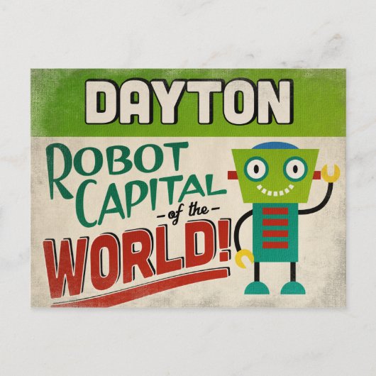 Carte Postale Dayton Ohio Robot - Vintage amusant (Devant)