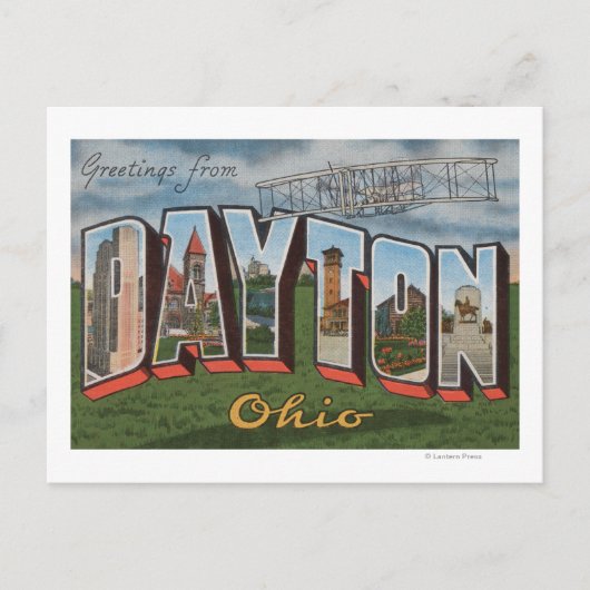 Carte Postale Dayton, Ohio (Wright Brothers Plane) (Devant)