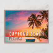 Carte Postale Daytona Beach Florida Tropical Palm Tree 1950 (Devant)