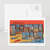 Carte Postale Daytona Beach, Floride - Grandes Lettres Scènes (Devant / Derrière)