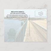 Carte Postale Daytona Beach, rivière Halifax, pont Broadway (Dos)