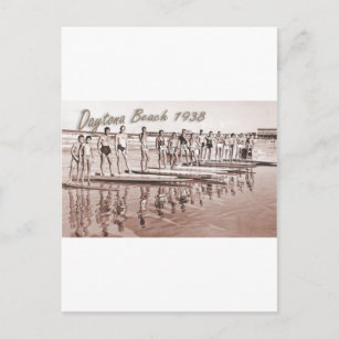 Carte Postale Daytona Beach Surf Vintage Photo du groupe