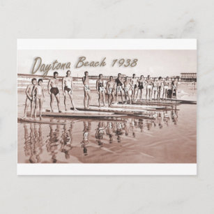 Carte Postale Daytona Beach Surf Vintage Photo du groupe