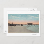 Carte Postale Daytona, FL - Vue sur la plage avec voitures & (Devant / Derrière)