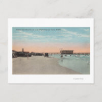 Daytona, FL - Vue sur la plage avec voitures &