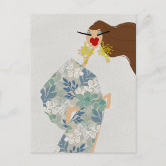 Carte Postale Dazzling Style Glam Fashion Art Postcard