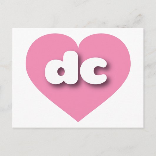 Carte Postale dc coeur rose - J'aime dc (Devant)