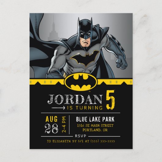 Carte Postale DC Comincs - Batman | Chalkboard Joyeux anniversai (Devant)