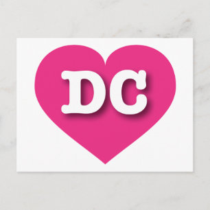 Carte Postale DC Hot Pink Heart - J'aime DC